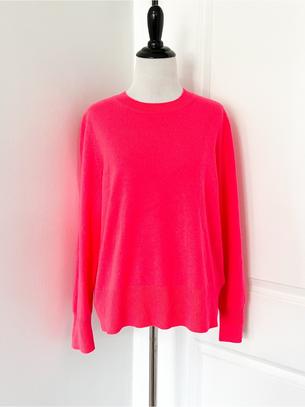 J. Crew Neon Pink Cashmere Crewneck Sweater - Medium